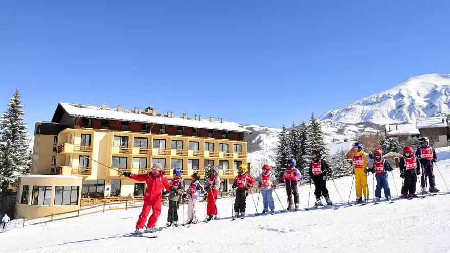 Pied de piste cours de ski