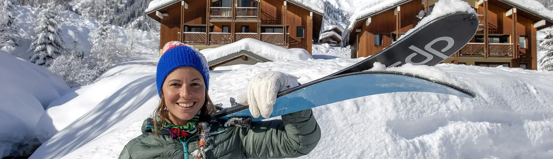 Skiing in Arêches with the family