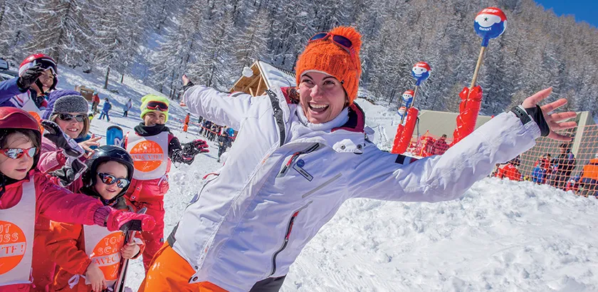 On accompagne vos enfants au cours de ski